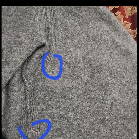 Cynthia Rowley 2- ply Cashmere Gray Open Front Cropped Cardigan Large - Picture 9 of 9